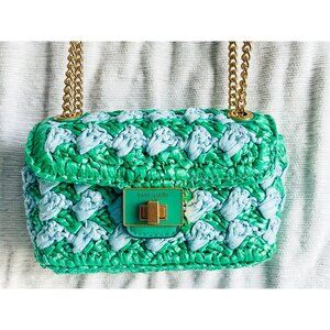 NWT Kate Spade New York Evelyn Woven Raffia Small Shoulder Crossbody